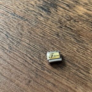 Zopinni Faith Charm with Silver and Yellow Accents